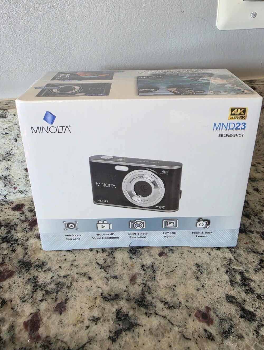 Minolta MND23 Selfie Shot 4K Ultra HD 48 MP Camera New In Box & Sealed
